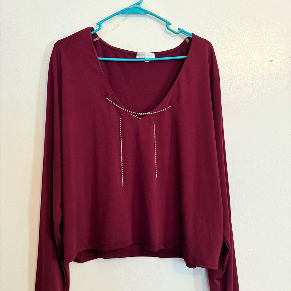 Elegant Burgundy Women's Top